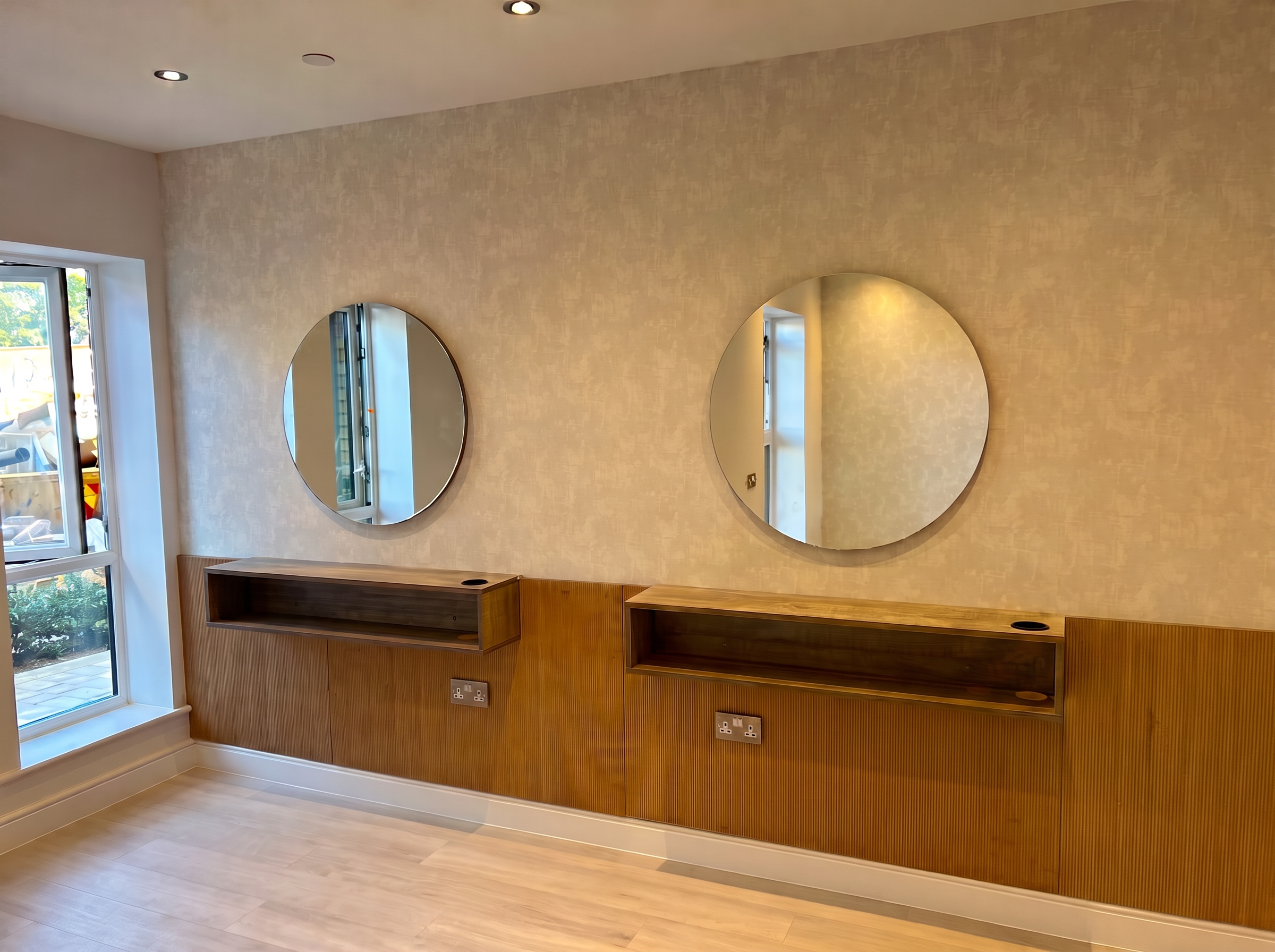 Signature build: bespoke hairdressing salon fit-out in fluted MDF panelling